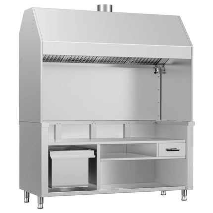 GGM Gastro Neutral Element for Charcoal & Gas Grill - 1760x790x2100mm - Stainless Steel AISI 304 - with 4 Filters - for KGE1600 & 2x GGE800