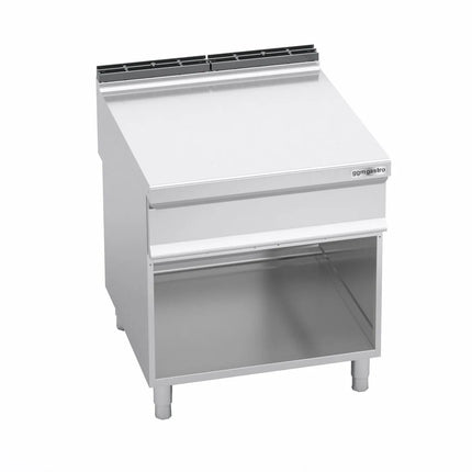 GGM Gastro Neutral Element - with Drawer - with Upstand - Open Substructure Lorenzo 900 - 800x900x967mm - Stainless Steel AISI 304 - Series Lorenzo 900