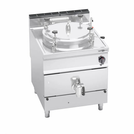 GGM Gastro Nồi Nấu Áp Suất Gas - 100L - 20.9kW - Gia Nhiệt Gián Tiếp - Kèm Đấu Nối Nước