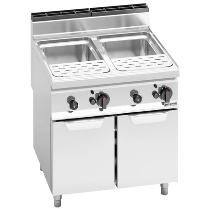 GGM Gastro Nồi Nấu Mì Gas - 2 Bồn - Đứng Độc Lập - 30L + 30L - 20kW - Có Van Xả