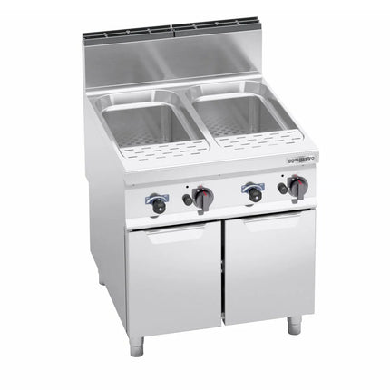 GGM Gastro Nồi Nấu Mì Gas - 2 Bồn - Đứng Độc Lập - 40+40L - 24kW - Có Van Xả