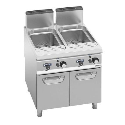 GGM Gastro Nồi Nấu Mì Gas - 2 Bồn - Đứng Độc Lập - 40+40L - 24kW - Có Van Xả