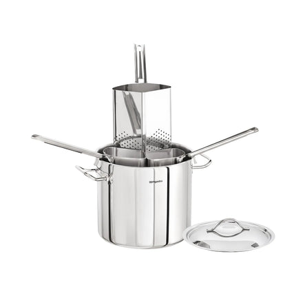GGM Gastro Pasta Cooker Set - Stainless Steel - 8 L - Ø 240 mm - incl. 3 Baskets - Induction Compatible