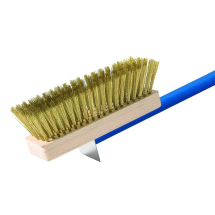 GGM Gastro Pizza oven brush with Scraper - 200x1600x105mm - Brass bristles