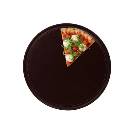 GGM Gastro Pizza Plate - flat - Polyethylene - Ø220mm - with juice groove - Brown