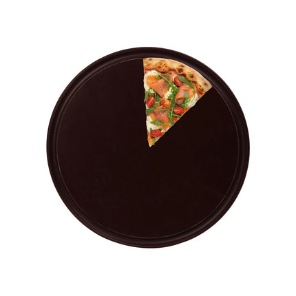GGM Gastro Pizza Plate - flat - Polyethylene - Ø240mm - with juice groove - Brown