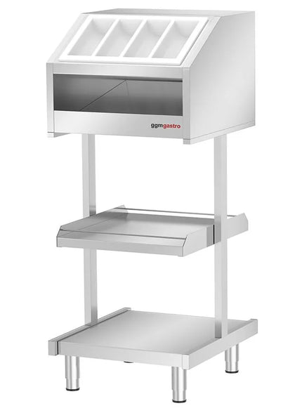 GGM Gastro Plate and Cutlery Trolley KOPENHAGEN - 620x700mm - Height: 1500mm - Stainless steel - Floor-standing model
