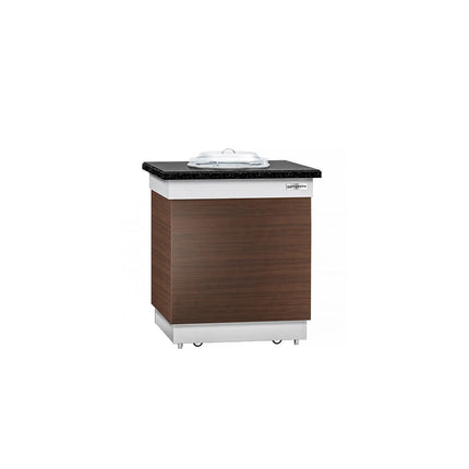 GGM Gastro Plate Dispenser DUBLIN - heated - 1kW - 700mm - with wheels - 50 plates - Black granite worktop