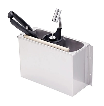 GGM Gastro Portioner & Spatula Rinse - 270x112x180mm with integrated backflow preventer & integrated sieve insert - Stainless Steel - CNS