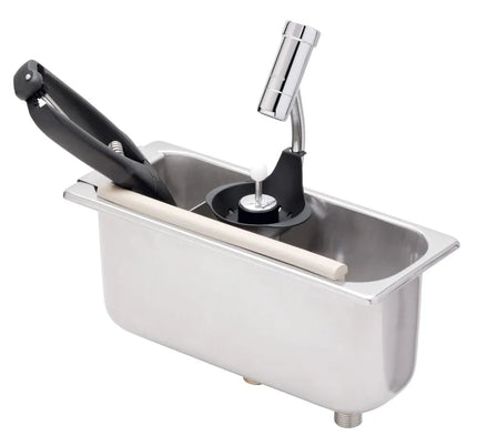 GGM Gastro Portioning Rinse 269x110x115mm WATERSTOP with integrated automatic water stop with integrated backflow preventer & integrated flow regulator - Stainless Steel - CNS - 1 bottom opening