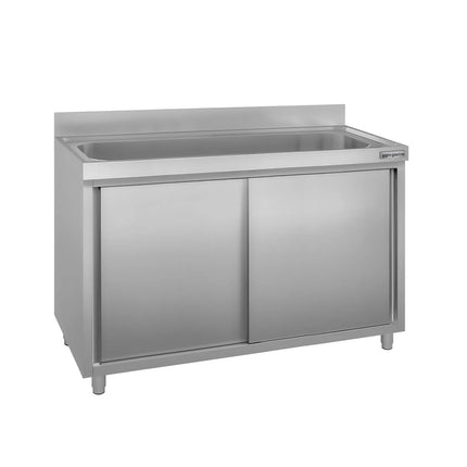 GGM Gastro Pot washing cabinet - 1400x700mm - with 1 basin W1200xD500mm