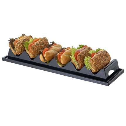 GGM Gastro Presentation Board - Finger Grooves - Juice Groove - Polystyrene - Black