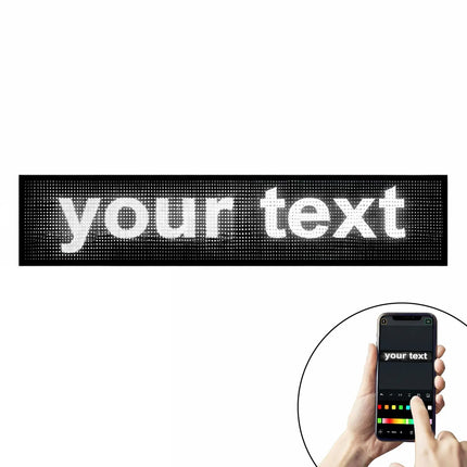 GGM Gastro Programmable LED Scrolling Sign - Custom Message - customisable - with App & Remote - Red/Green/Blue - 898x192mm