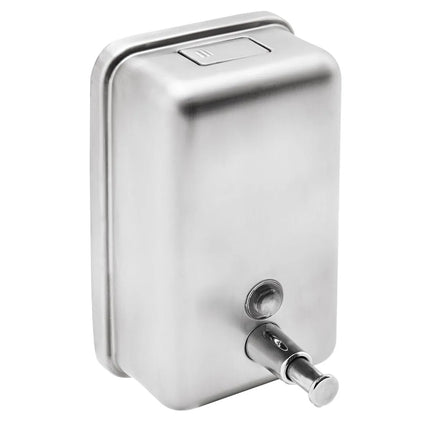 GGM Gastro Push-Button Soap Dispenser - 1000ml - Stainless steel - wall mounted, manual, push-button, refillable reservoir