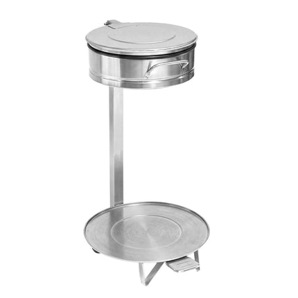 GGM Gastro Sack holder - Free-standing - 80L - Ø450x840mm - with foot pedal, slow-closing lid, bag ring - Stainless steel