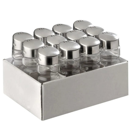 GGM Gastro Salt & Pepper Shakers - 2-piece set - Ø30mm - Stainless Steel - Glass - Height: 90mm