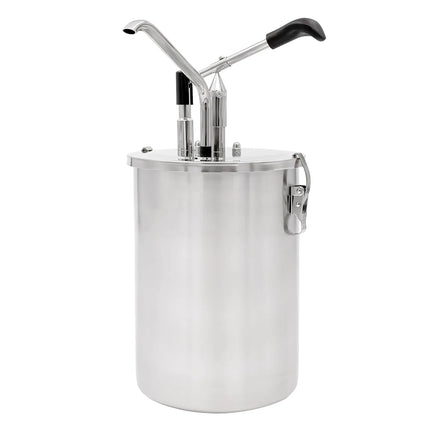 GGM Gastro Sauce Dispenser with Pump - 10 litres - adjustable dose - with container - Stainless steel - 225x480mm - 25 to 40ml per pump