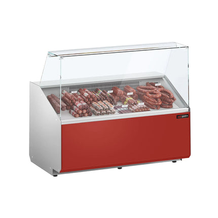 GGM Gastro Serve Over Counter - 1256mm - double-glazed glass - capacity 262 litres - front panel red
