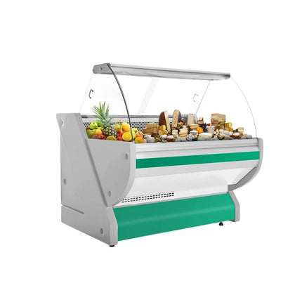 GGM Gastro Serve Over Counter - 1325x1150mm - curved front glass - granite worktop - green front - capacity 260 litres