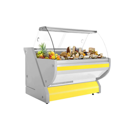GGM Gastro Serve Over Counter - 1325x1150mm - curved glass - granite worktop - yellow front - capacity 260 litres