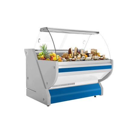 GGM Gastro Serve Over Counter - 1325x1150mm - granite worktop - blue front - capacity 260 litres - curved front glass