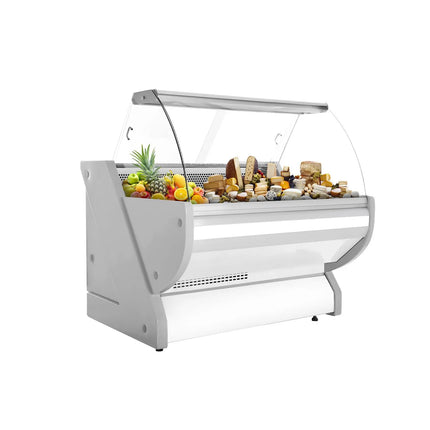 GGM Gastro Serve Over Counter - 1325x1150mm - granite worktop - curved front glass - capacity 260 litres - white front