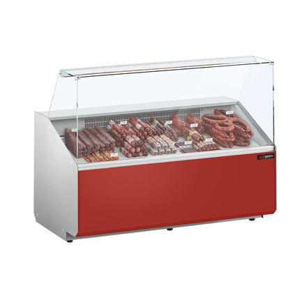GGM Gastro Serve Over Counter - 1568x979mm - capacity 324 litres - front panel red - with 2 doors - panoramic glass