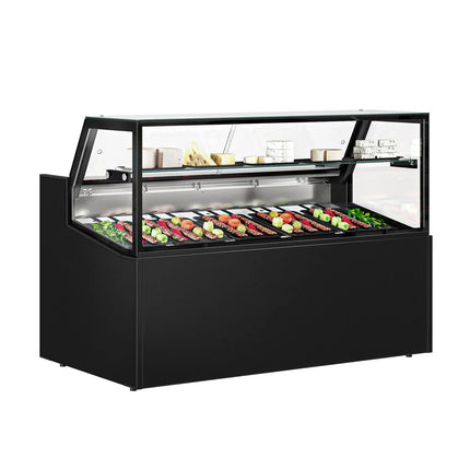 GGM Gastro Serve Over Counter - 1580x910mm - double glazing - black front - LED lighting - capacity 230 litres