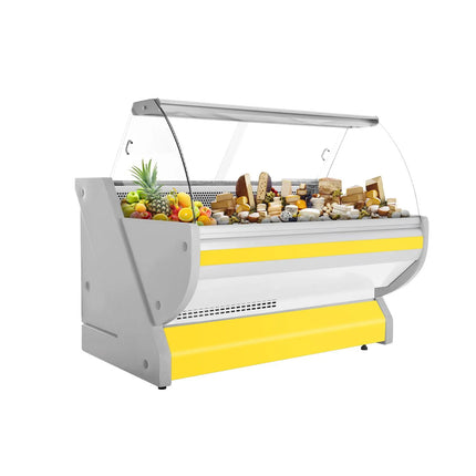 GGM Gastro Serve Over Counter - 1725x1150mm - curved front glass - granite worktop - yellow front - capacity 340 litres