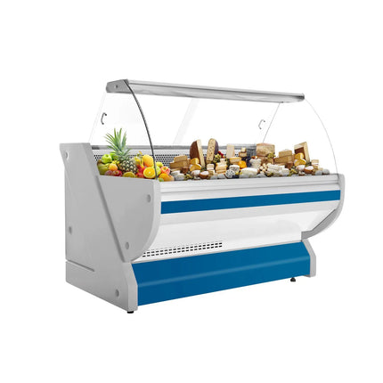 GGM Gastro Serve Over Counter - 1725x1150mm - granite worktop - blue front - capacity 340 litres - curved front glass