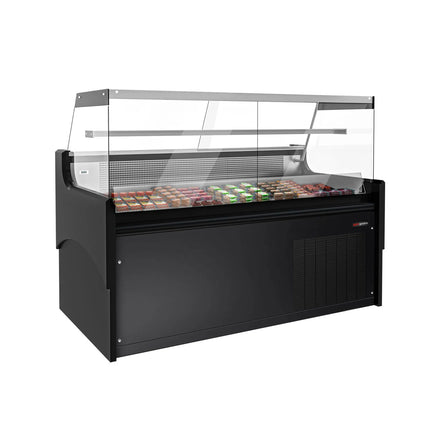 GGM Gastro Serve Over Counter - 1880x975mm - black front - with sliding rear windows - marble worktop - capacity 175 litres