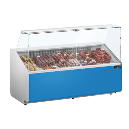 GGM Gastro Serve Over Counter - 1881mm - double-glazed glass - front panel light blue - capacity 387 litres