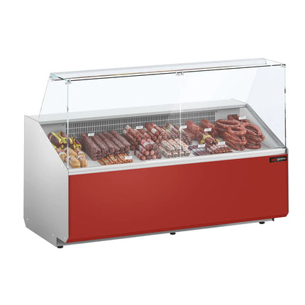 GGM Gastro Serve Over Counter - 1881x979mm - double glazing - front panel red - capacity 387 litres