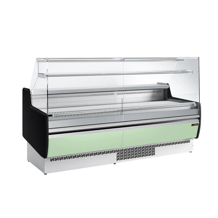 GGM Gastro Serve Over Counter - 1935mm - front and sides glass, rear open - capacity 213 litres - front panel light green