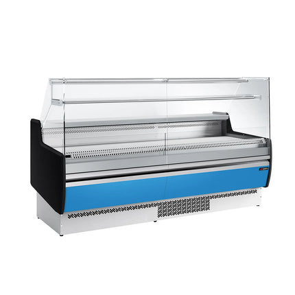 GGM Gastro Serve Over Counter - 1935mm - front and sides glass, rear open - capacity 213 litres - front panel light blue