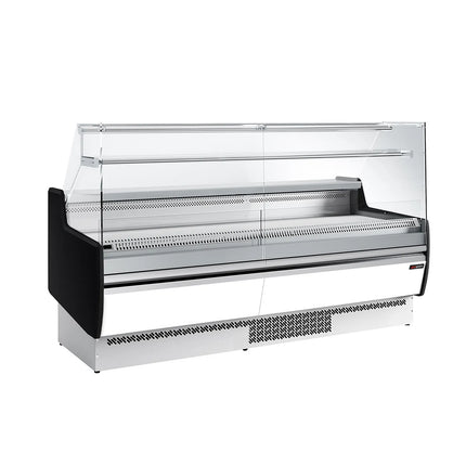 GGM Gastro Serve Over Counter - 1935mm - with 1 shelf - front panel white - glass front and sides - capacity 213 litres