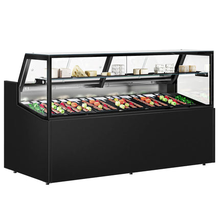 GGM Gastro Serve Over Counter - 1955x910mm - double glazing - black front - LED lighting - capacity 254 litres