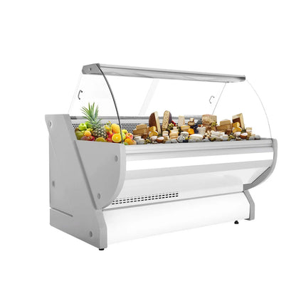 GGM Gastro Serve Over Counter - 2025x1150mm - granite worktop - capacity 400 litres - white front - curved front glass