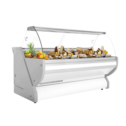 GGM Gastro Serve Over Counter - 2515x1150mm - curved front glass - granite worktop - capacity 500 litres - white front