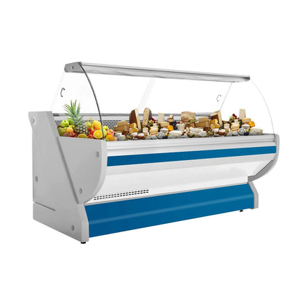GGM Gastro Serve Over Counter - 2515x1150mm - granite worktop - blue front - curved front glass - capacity 500 litres