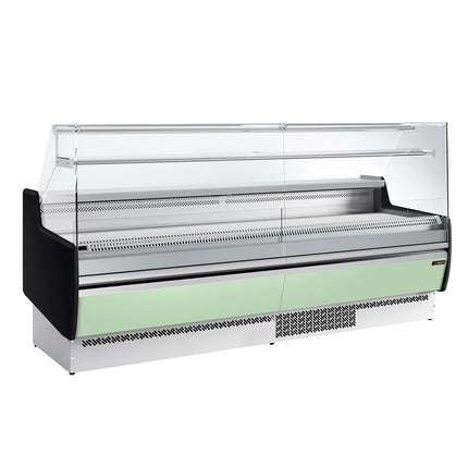 GGM Gastro Serve Over Counter - 2560mm - with 4 doors - front panel light green - capacity 282 litres