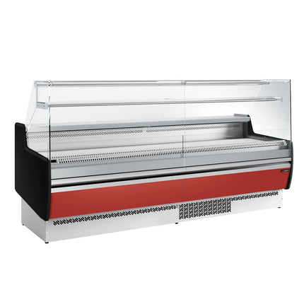 GGM Gastro Serve Over Counter - 2560mm - with 4 doors - front panel red - capacity 282 litres