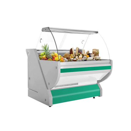 GGM Gastro Serve Over Counter - 990x1150mm - green front - granite worktop - capacity 250 litres - curved front glass