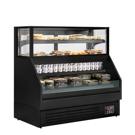 GGM Gastro Serve Over Counter HELSINKI - 1500x800mm - with 4 shelves - capacity 251 litres - black front