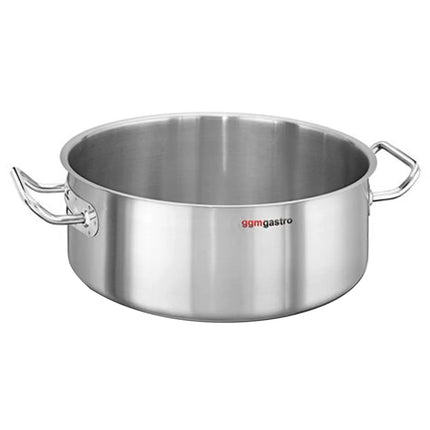 GGM Gastro Shallow Casserole – Stainless Steel - 10L - Ø 400mm - Height: 80mm - Induction Compatible