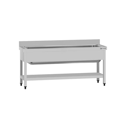 GGM Gastro Stainless Steel Commercial Sink Unit ECO - 1600x600mm - with Undershelf & Single Bowl - with Upstand