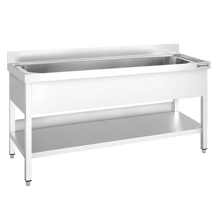 GGM Gastro Stainless Steel Commercial Sink Unit PREMIUM - 2000x700mm - with Undershelf & Single Bowl - with Upstand