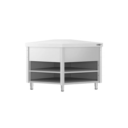 GGM Gastro Stainless Steel Corner Table KOPENHAGEN - 1001x1001mm