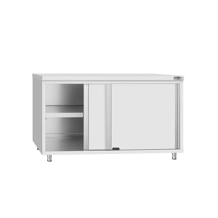 GGM Gastro Stainless Steel Floor Cupboard ECO - 1400x700mm - with Sliding Doors