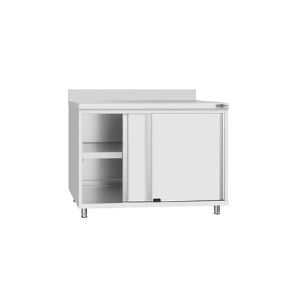 GGM Gastro Stainless Steel Floor Cupboard Flex ECO - 1000x700mm - with Sliding Doors & Upstand